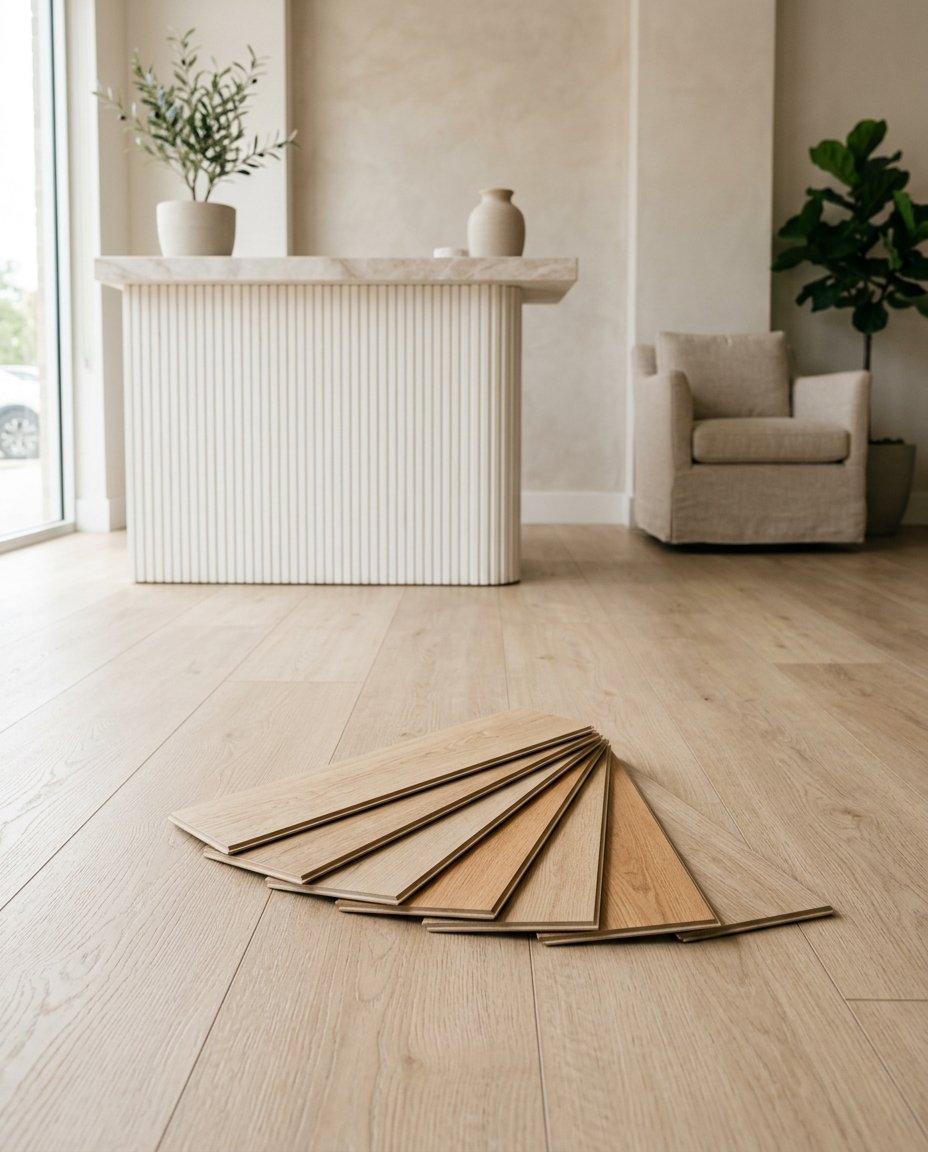 بلاط LVT بمظهر بلوط فاتح